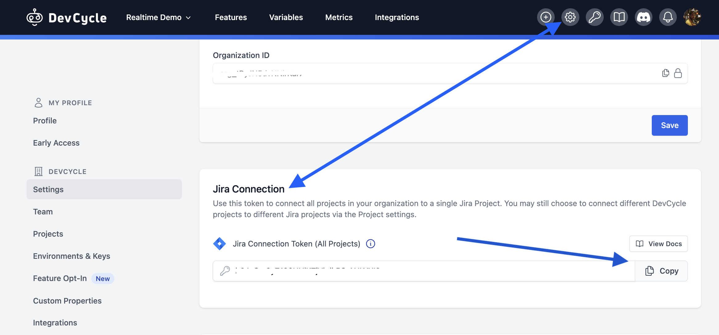 Org info for jira copy